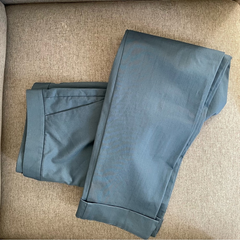 Massimo Dutti Blue Straight Leg Pants